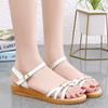 Женские сандалии летние базовые вещи для улицы нарядные повседневные туфли с открытым носком римские сандалии большого размера для девочек белые сандалии