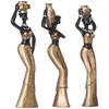 Beautiful Finish Uniquely Hand-Crafted Home Décor African Tribal Women Art Piece - Resin (Set of 3, Multicolour)