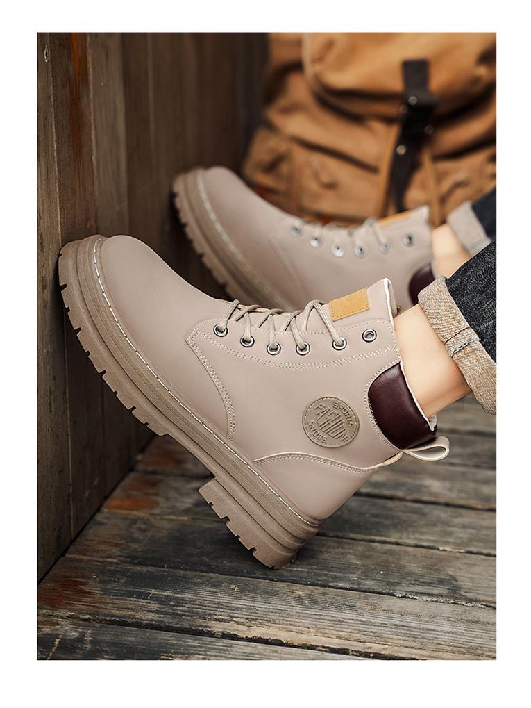 Большие желтые мужские водонепроницаемые ботинки Мартина большого размера - Осенне-зимние нескользящие защитные рабочие и походные ботинки