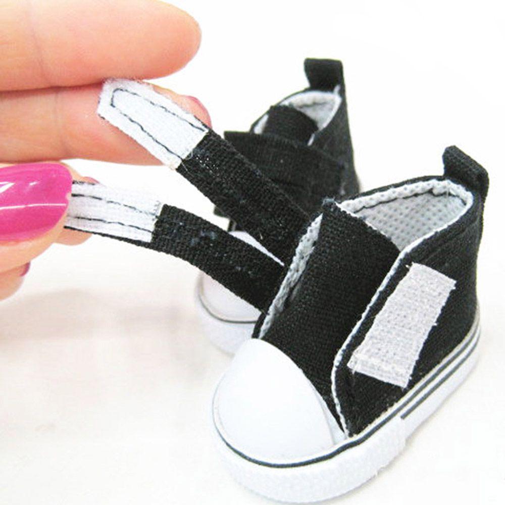 Pair 5cm Length Playing House Handmade Props Denim Canvas Doll Shoes Toys Accessories Mini Sneakers