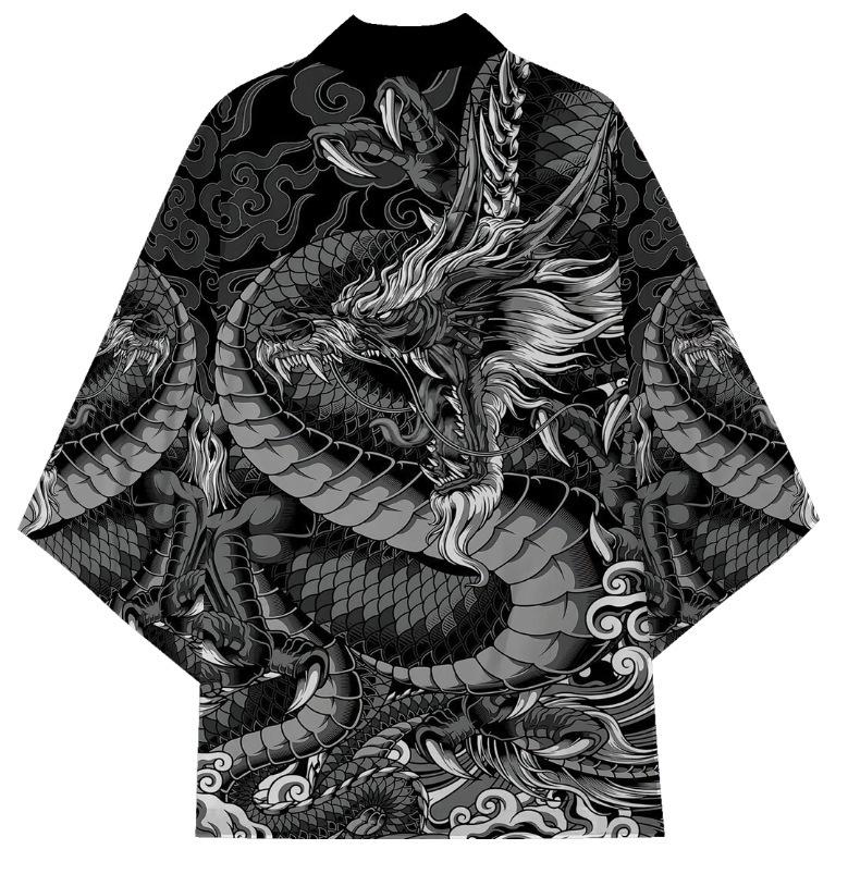 Fashion Anime Dragon Print Cardigan Kimono Harajuku Women Men Yukata Female Japanese Streetwear Traditional Cosplay Haori