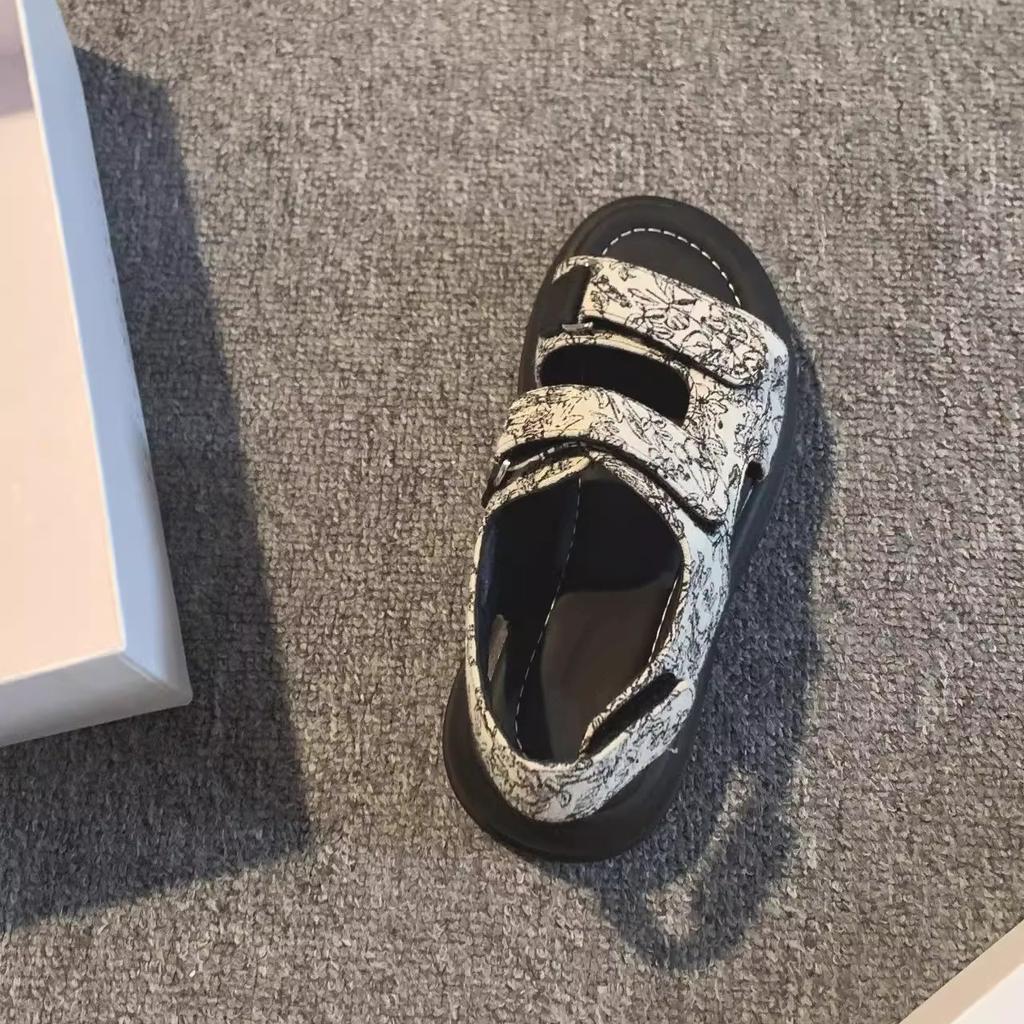 Sandals Women's Summer New Fashion Heightening Student Velcro Sandals Women's Comfortable and Versatile