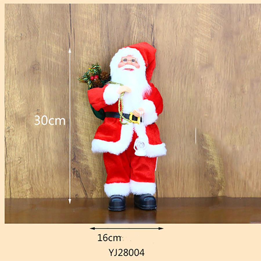 1PC 30cm Standing Santa Christmas Decorations Gift Figure