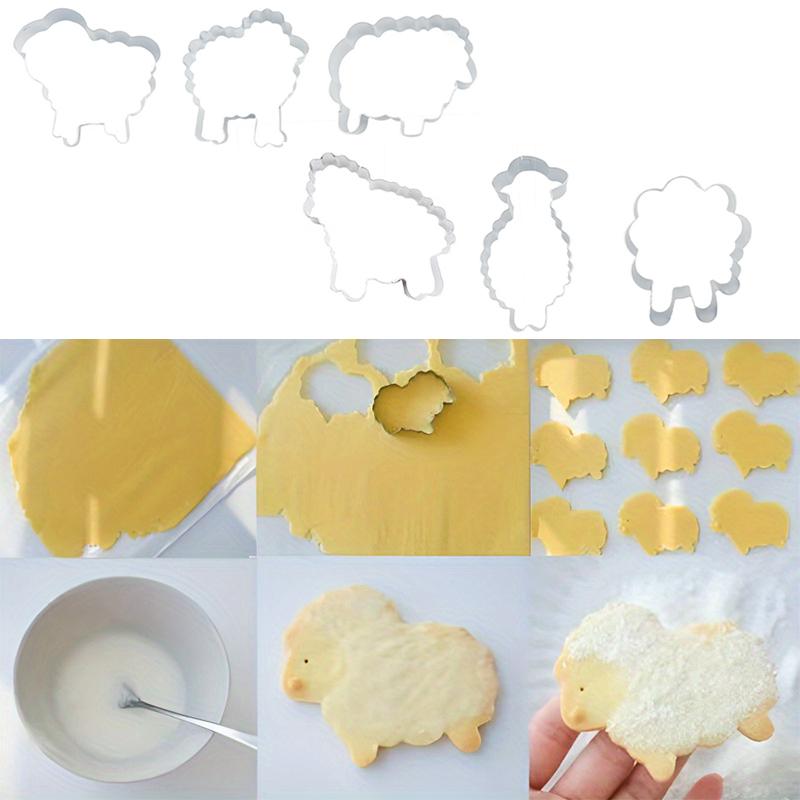 6 шт./набор инструментов для выпечки своими руками из полой моющейся нержавеющей стали для печенья в виде мультяшного ягненка аксессуары для дома