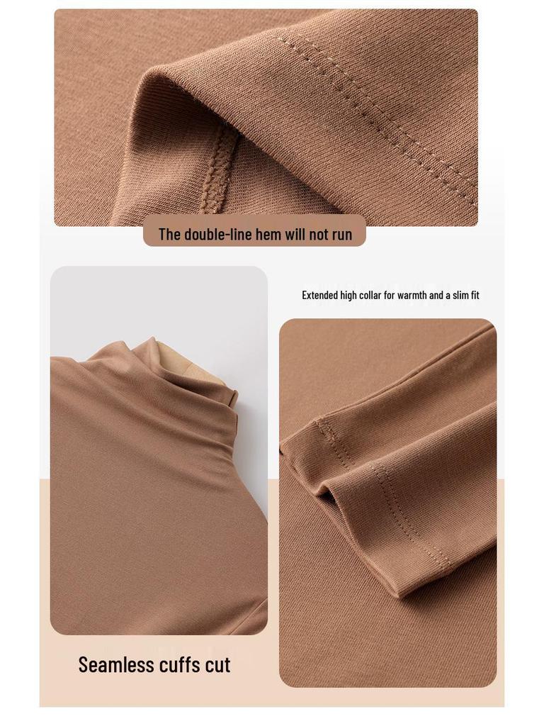 Women's 240g Modal High Collar Slim Fit Long Sleeve T-Shirt - 2025 Spring/Autumn Collection