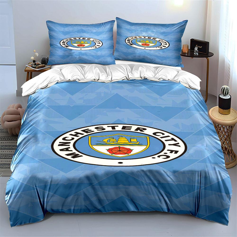 Manchester City FC logo. Bedding sets Duvet cover sets Duvet covers Pillowcases(1*Duvet Cover 2*Pillowcases without duvet insert)