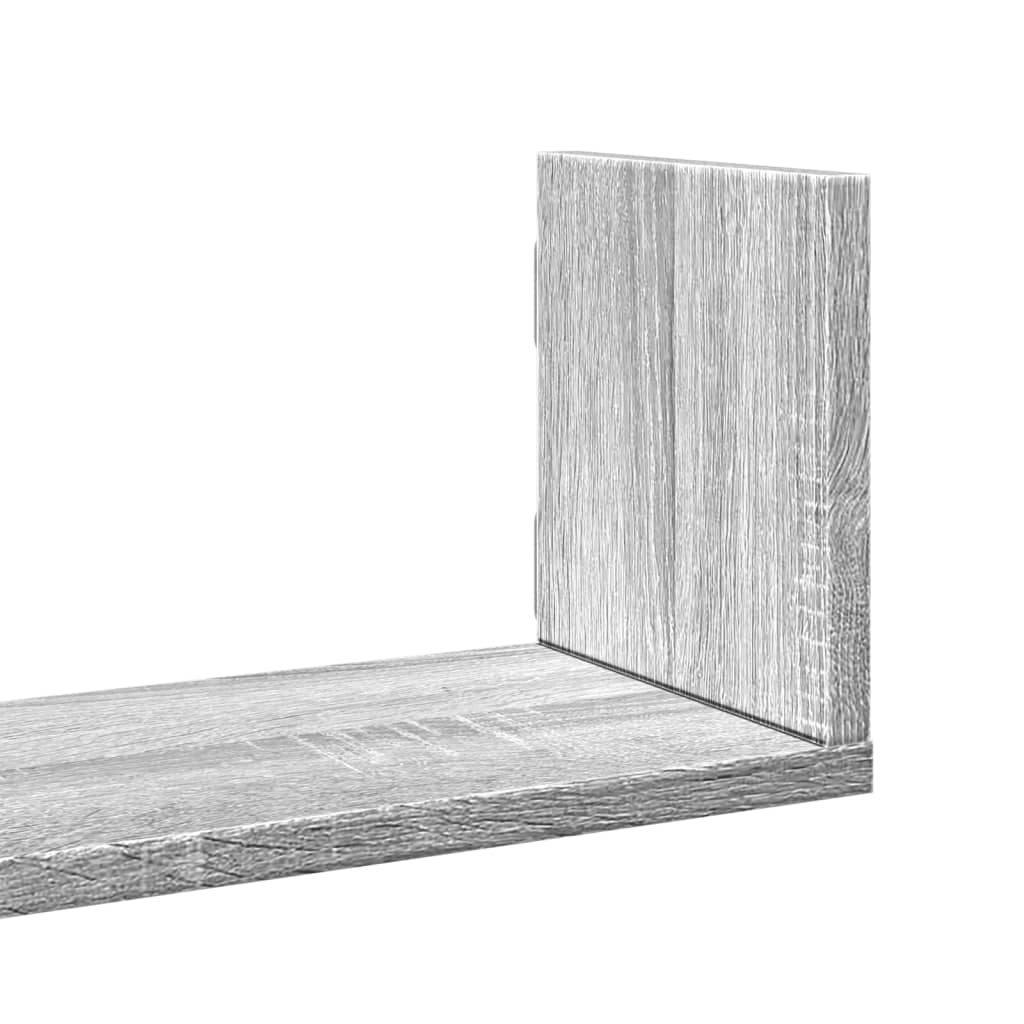 Półki Ścienne, 3 Szt., Szary Dąb Sonoma, 80X18X18 Cm