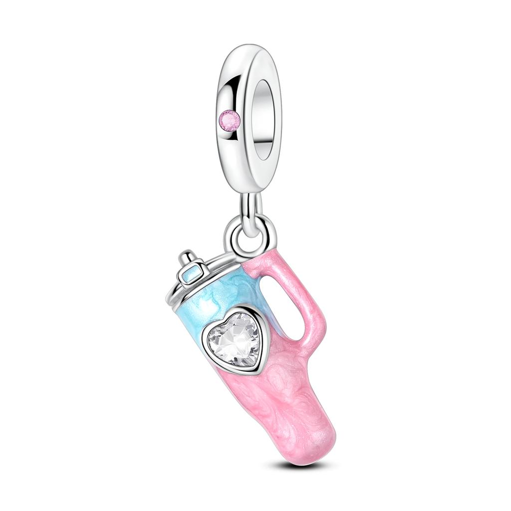 Coffee Charm Bead Copper Fit Bracelet Pendnat Making Original Charms For Woman Jewelry