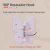 4PCS Self Adhesive Rotating Butterfly Wall Hooks Wall Mounted Corner Hooks  Bedroom