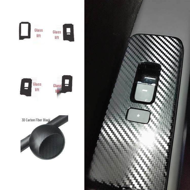 22-23 Jetour Dasheng Защитная пленка для интерьера от царапин: Наклейки «Черный воин» на центральную консоль, рычаг переключения передач, стеклоподъемники