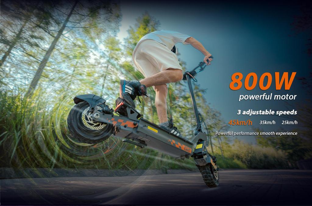 Folding Electric Scooter Kukirin G2 2025-version 800W Motor 48V 15.6Ah Battery 45km/h Max Speed 55km Range