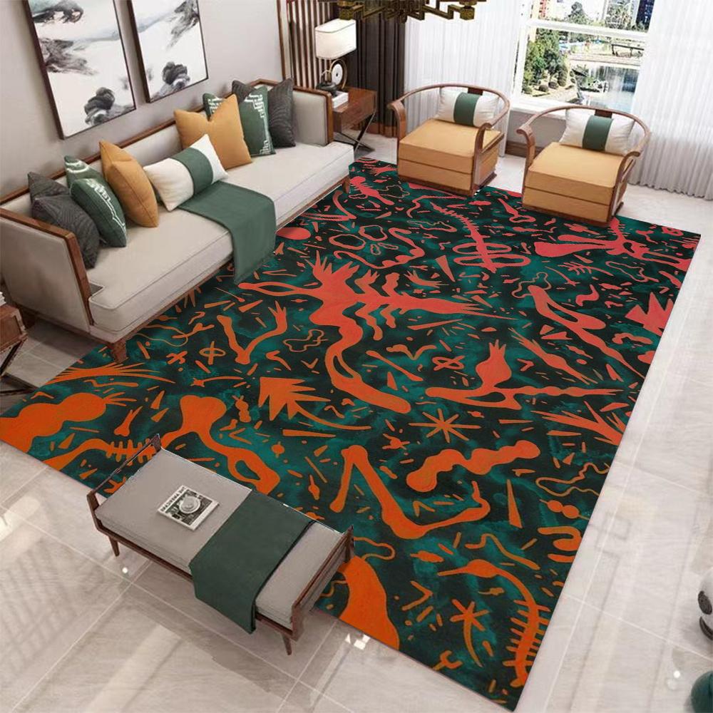 Retro Boho Floral Carpet Living Room Bedroom Balcony Sofa Table Door Entrance Rug Non-slip Machine Washable Home Decoration Mat