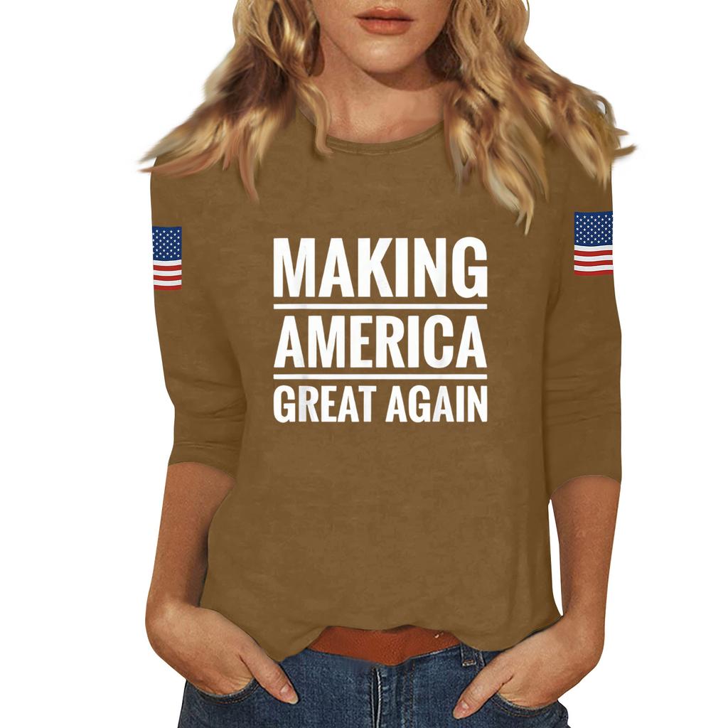 Women's Casual Fashionable Sexy Comfortable Neck Three-Quarter Sleeve Top