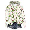 Women's Hooded Long Sleeve Christmas Printed Flannel Top Hooded Sweatshirt