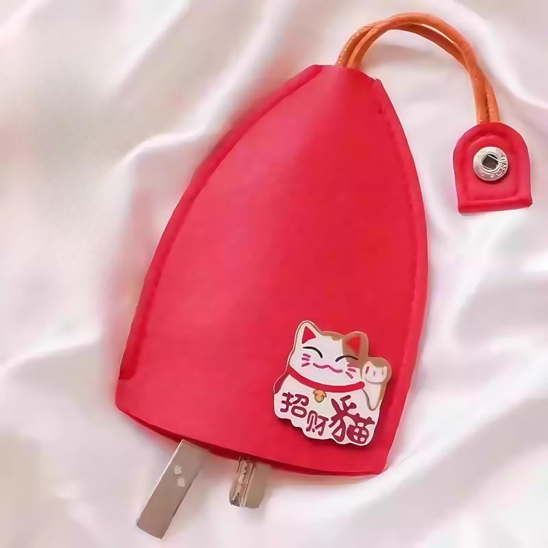 Выдвижной чехол для ключей Милый Вместительный кошелек для монет Хранение на шнурке Чехол-брелок