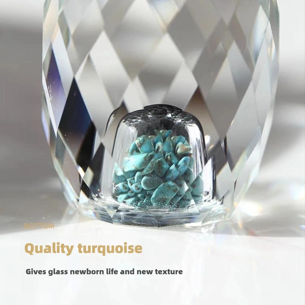 Набор из хрустального стекла K9 с зеленой сосной, высококачественная инкрустация водой, креативная крышка для чайника, держатель, аксессуары для чайной церемонии