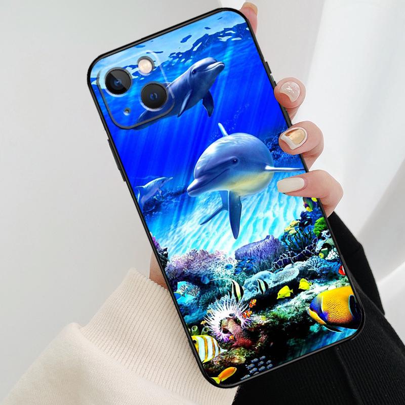 Милый Чехол для Телефона с Дельфином и Океаном Для iPhone 17 Pro Max 15 14 13 11 12 16 Pro Max mini 15 16 Plus 16e 17 Air Cover