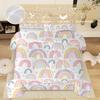 Cartoon Bedding Set Rainbow 3D Printing 2-3 Piece Set (No Filling) Duvet Cover Set Home Decor Textile Cute Gifts For Kids Girls