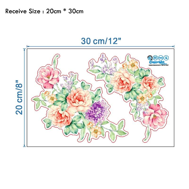 Наклейки на стену с цветами пиона, художественный домашний декор, обои, съемные виниловые наклейки на стены для детей, украшения для гостиной, туалета, холодильника