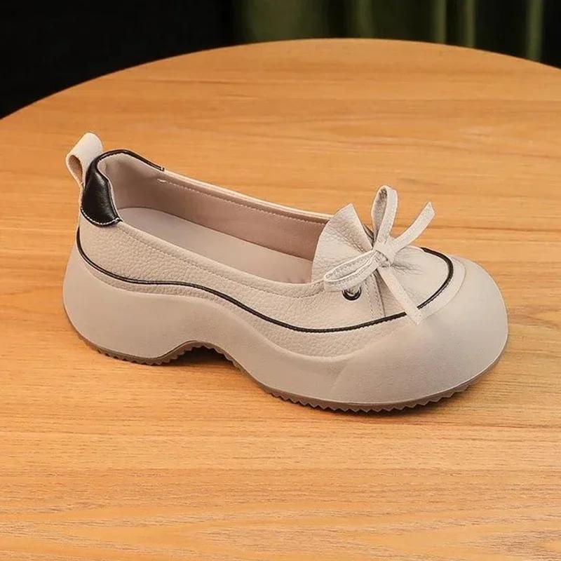 Женские туфли-лоферы на платформе с мелким каблуком, дизайнерские туфли на среднем каблуке, повседневная обувь, женские кроссовки 2024 года, тренд осени, спорт, ходьба, Zapatos