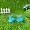 2Pcs Glowing Mini Snails Miniature Moss Micro Landscape Decoration Glow In The Dark Snails Figurines Fairy Garden Accessories