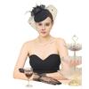 Vintage Style Handmade Large Veil Women Feather Hair Fascinator Hat Wedding Mesh Short Gloves for Bridal Accessories