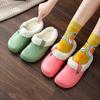 Indoor Women Warm Slippers Garden Shoes Soft Waterproof EVA Plush Slippers Female Clogs Couples Home Bedroom Fuzzy Shoes Female