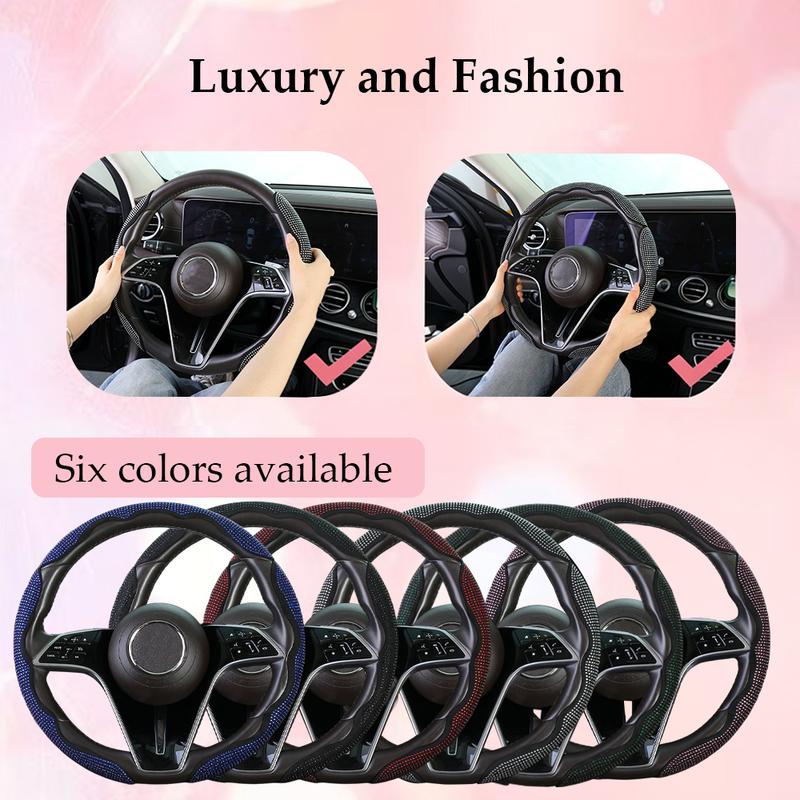 Fashion with Diamond Car Universal 38cm Steering Wheel Cover Colorful Bronzing Diamond BlingBling Steering Wheel Accessories