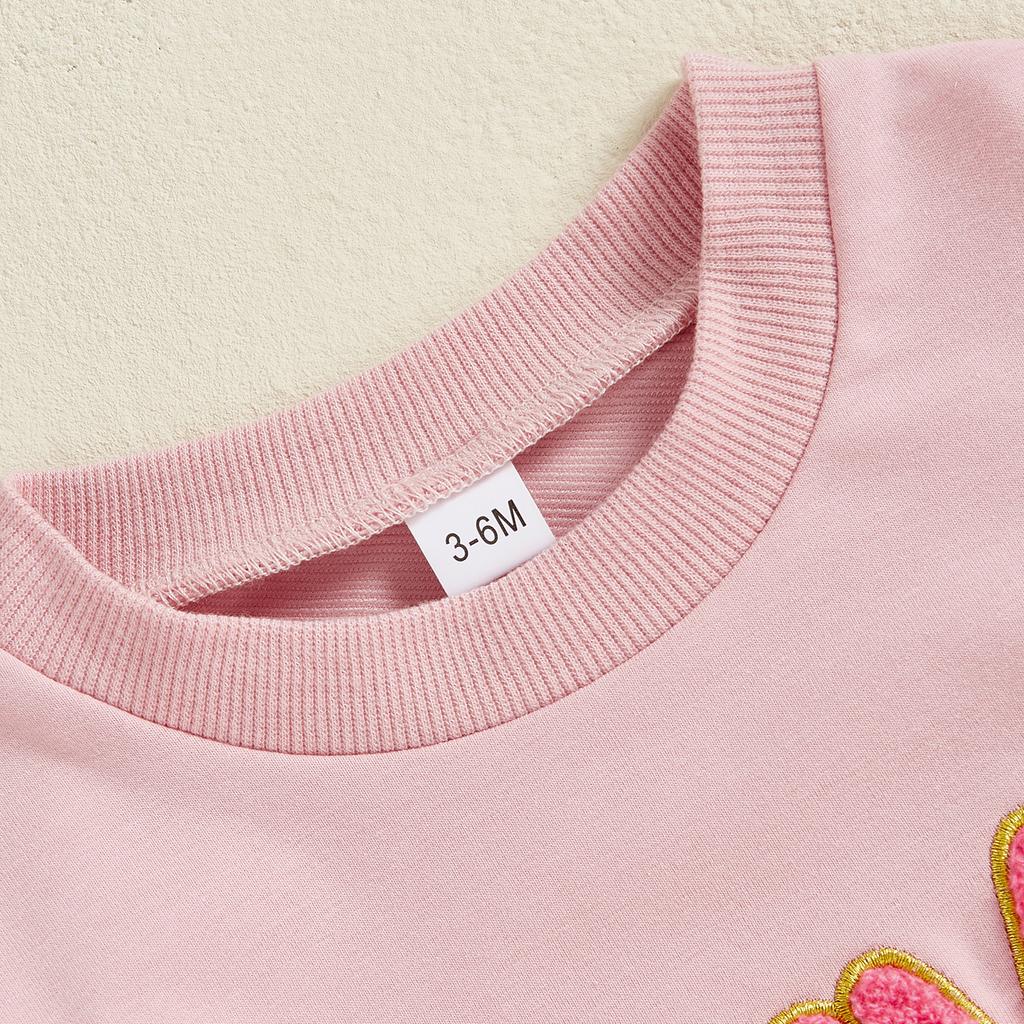 Baby Girls Sweatshirts Rompers Valentine's Day Clothes Letter Heart Embroidered Long Sleeve Spring Bodysuits Jumpsuits