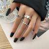 Retro Silver Color Heart Butterfly Ring For Women Punk Geometric Antique Snake Opening Adjustable Rings Y2K Trendy Jewelry Gifts