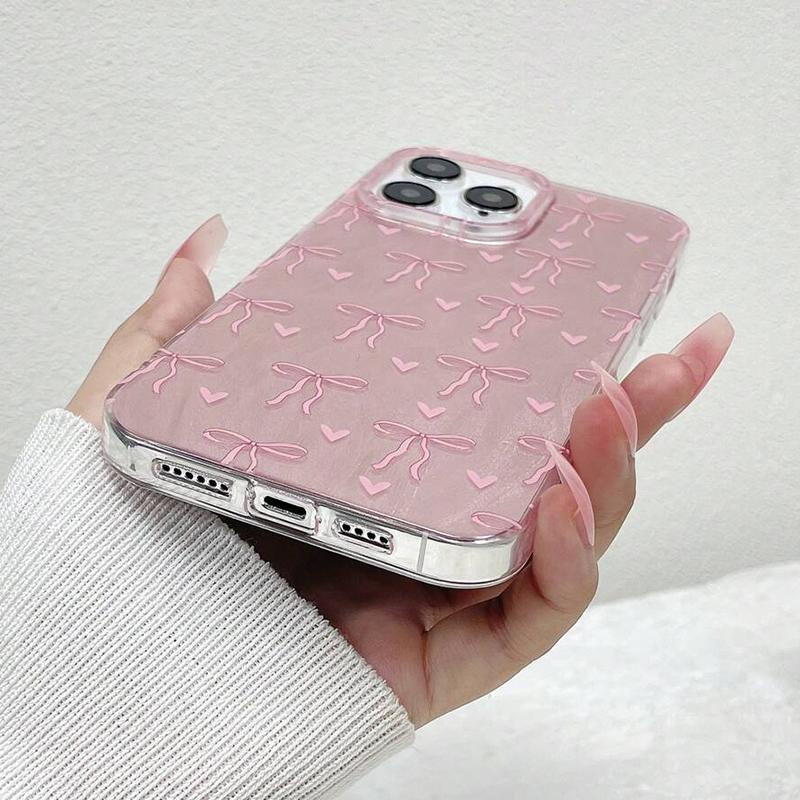 Чехол для iPhone 17 16 с принтом «Бабочка и Бант» Чехлы для телефона для iPhone 17 Air 15 14 13 12 11 Pro Max X XR XS 7 8 Plus SE2 16E Обложка