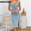 Summer Spring Short Sleeve U-neck Halter Make Old Casual Denim Dress