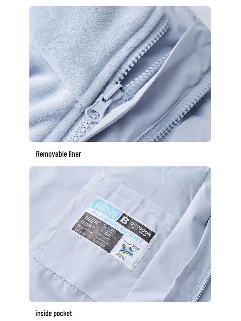 Унисекс 3-в-1 Отстегивающаяся Ветрозащитная Водонепроницаемая Куртка для Альпинизма