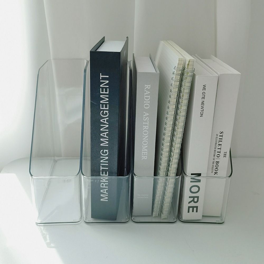 Transparent Vertical File Folder PET Paper Tray Organizer Filleted Corner Desk Folder Office