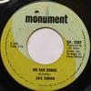 7-дюймовая пластинка ДЖО САЙМОН - Нет грустных песен / Давай, возьми это SH2602 Monument 1968 Канада Соул/Фанк Б/У