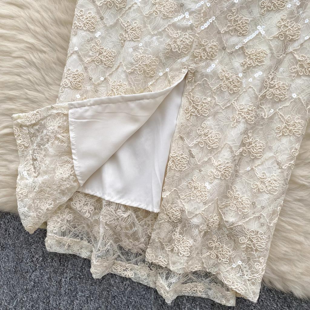 Summer Small Size Women Embroidery Flower Sequined Slim Bodycon Student Princess Party Dresses For Graduation