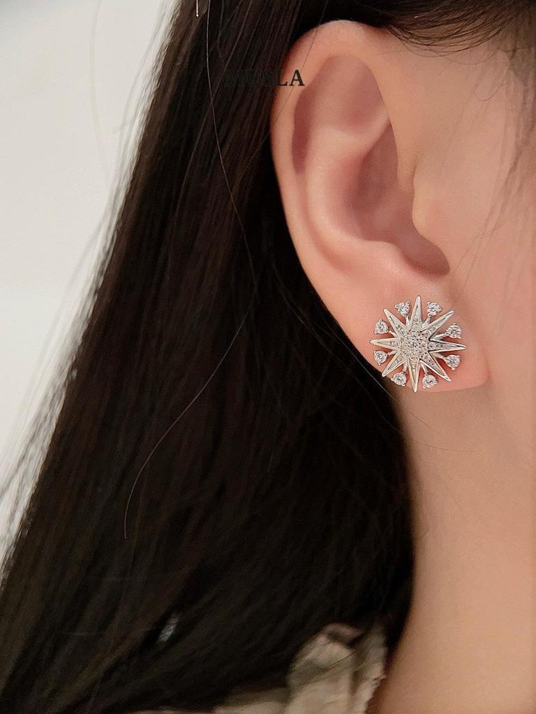 Musla Design Ювелирные изделия для женщин Модные серьги Серьги из стерлингового серебра 925 пробы Модные серьги-пусеты с цирконом