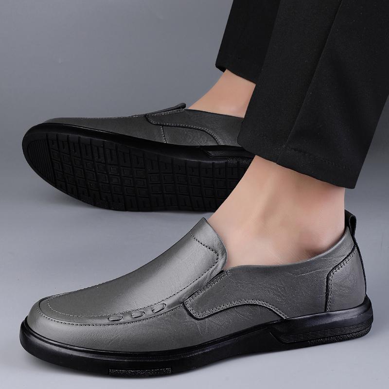 Мужские дышащие кожаные туфли серого цвета из мягкой кожи с мягкой подошвой, удобные для джентльменов, для мужчин, для деловой и официальной одежды, повседневная обувь