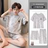 Boys Cotton Pajama Set Short Sleeve Sleepwear Cartoon Print Kids Home Wear Ages 8