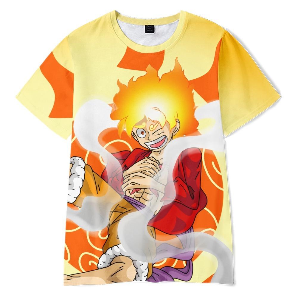 Смешная мультяшная футболка ONE PIECE Крутая мужская футболка с круглым вырезом Повседневная Унисекс Уличная мода Аниме Модная футболка