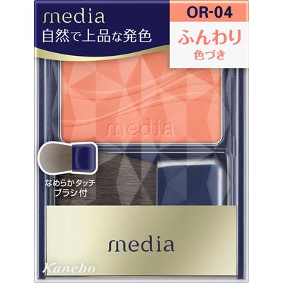 Media Bright Up Cheek S OR-04 2,8 г Косметика для кожи Применение] Нанесите румяна на кисть и растушуйте тыльной стороной ладони перед использованием.. После ри