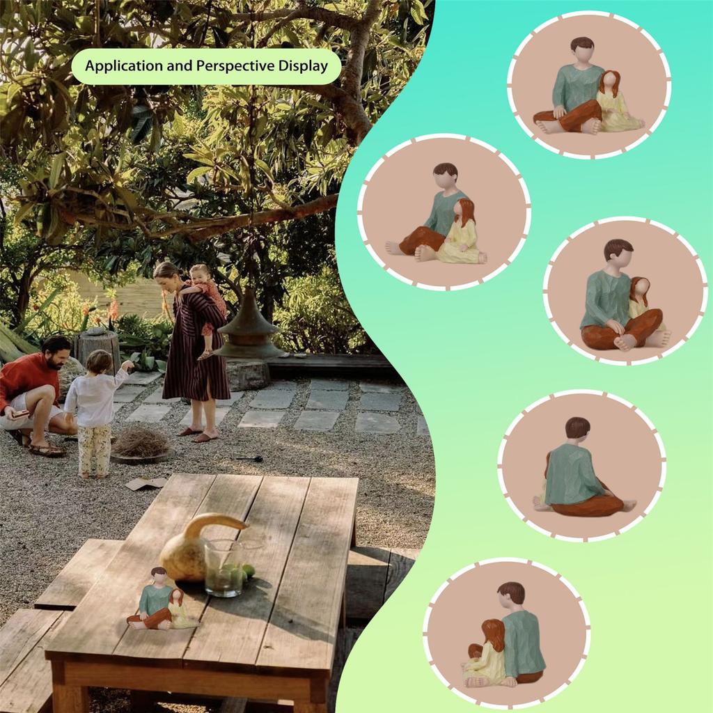 Пара Фигурка Семья Собака Смолы Статуэтка Родитель Сын Дочь Скульптура Домашний Рабочий Стол Книжные Полки Декор Орнамент Подарок