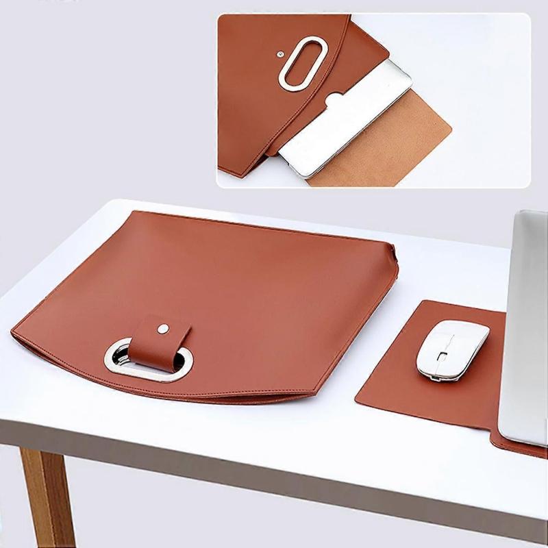 Leather Laptop Sleeve Crossbody Bag Replacement For 13.3/14.1 Inch Laptops And Tablets Mint Green Handmade