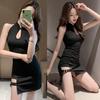 Night show sexy new retro girl style slim catwalk dress modified cheongsam irregular hip wrap dress