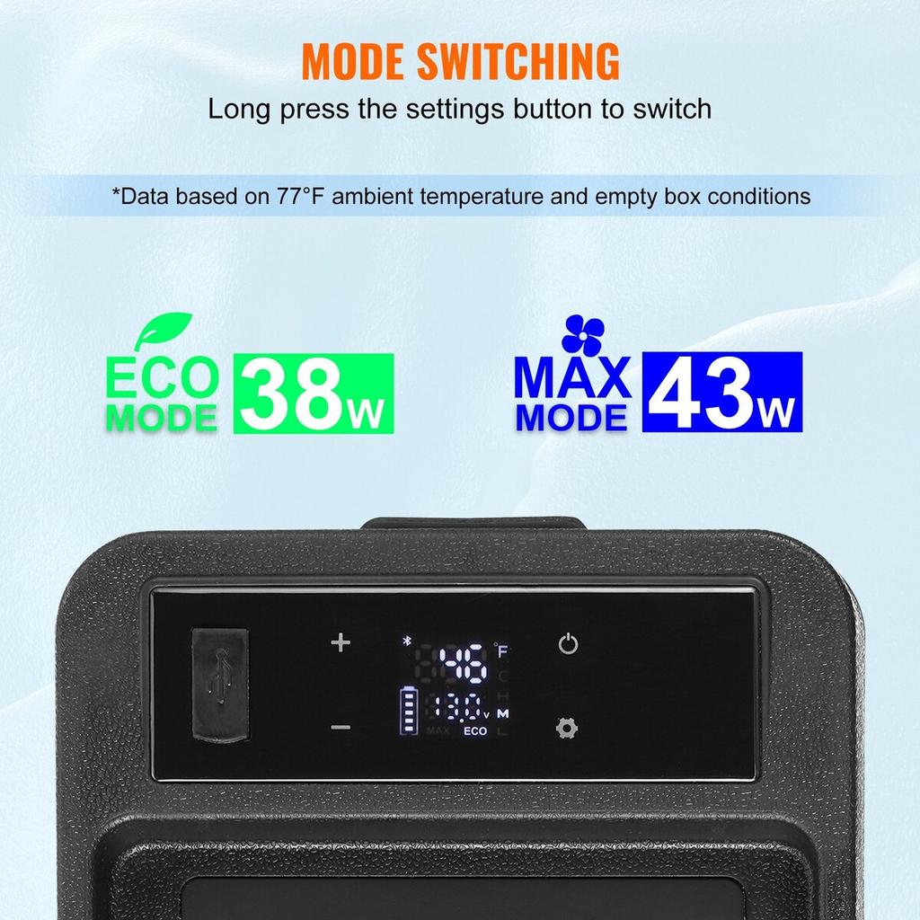Portable Car Refrigerator Freezer Compressor 8 L Single Zone for Car Home