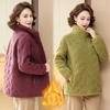 Middle-Aged Elderly Mothers Autumn Winter Wool Women Coat Fashion Warm Overcoat Imitation Lambswool Cotton-Padded Jacket