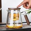  750ml Tea Pot with Infusers Creative One-button Filtering Teapot Magic Glass Teapot  Household