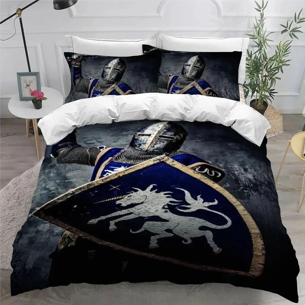 3D Print Holy Knights Bedding Set Boys Girls Twin Queen King Size Duvet Cover Pillowcase Bed Boys Adult Home Textileextile