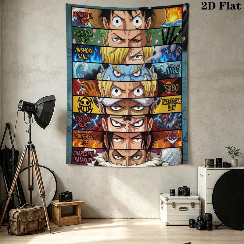 Настенное панно One Piece Эстетичное настенное украшение Печатная тканевая покрывало Декоративные панно для спальни гостиной Домашний декор