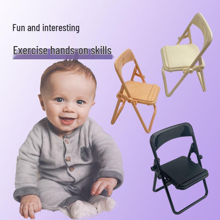 Миниатюрный красочный складной стул кукольное украшение - креативный декор для рабочего стола детская игрушка